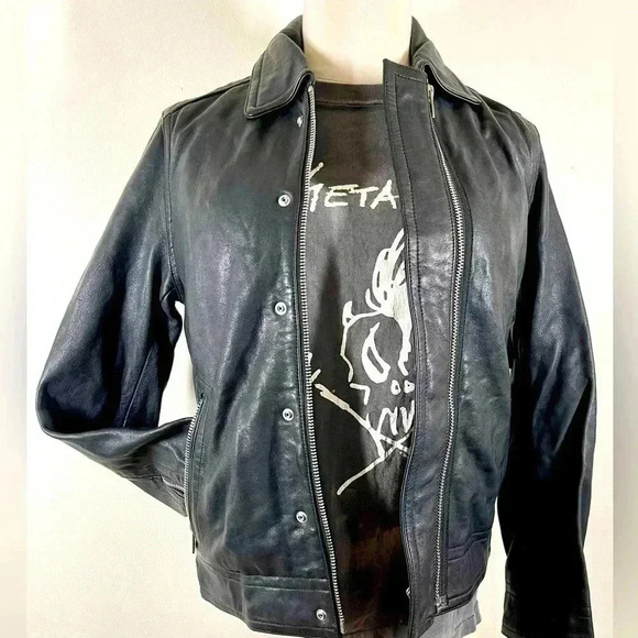 Zadig & Voltaire | Lamb Leather Biker Jacket | Zip or Snap Front | W FR 36 US 4 - Picture 1 of 8